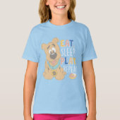 Puppy Scooby-Doo "Eat, Sleep, Play, Repeëren" T-shirt (Voorkant)