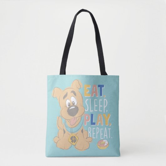 Puppy Scooby-Doo "Eat, Sleep, Play, Repeëren" Tote Bag (Voorkant)