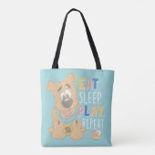 Puppy Scooby-Doo "Eat, Sleep, Play, Repeëren" Tote Bag (Achterkant)