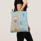 Puppy Scooby-Doo "Eat, Sleep, Play, Repeëren" Tote Bag (Dichtbij)
