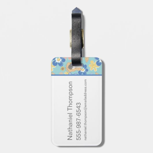 Puppy Scooby-Doo Flower Pattern Bagagelabel (Achterkant verticaal)