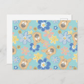 Puppy Scooby-Doo Flower Pattern Briefkaart (Voorkant / Achterkant)