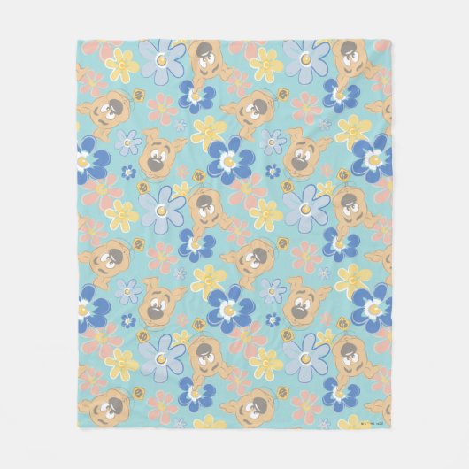 Puppy Scooby-Doo Flower Pattern Fleece Deken (Voorkant)