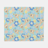 Puppy Scooby-Doo Flower Pattern Fleece Deken (Voorkant (Horizontaal))