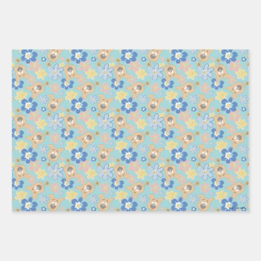Puppy Scooby-Doo Flower Pattern Inpakpapier Vel (Voorkant 2)