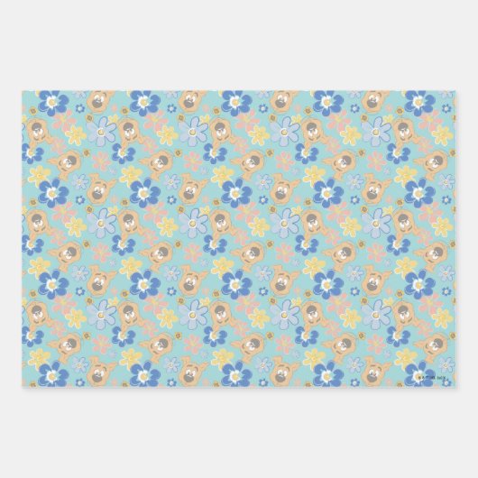 Puppy Scooby-Doo Flower Pattern Inpakpapier Vel (Voorkant)