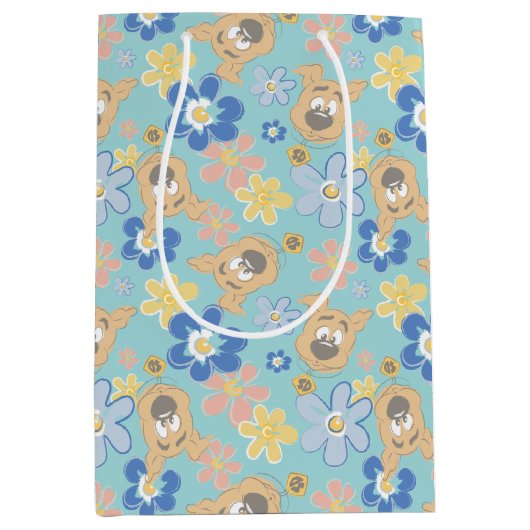 Puppy Scooby-Doo Flower Pattern Medium Cadeauzakje (Voorkant)