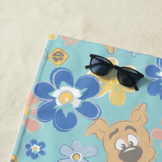 Puppy Scooby-Doo Flower Pattern Strandlaken (In situ)