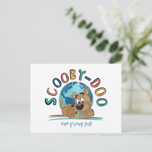 Puppy Scooby-Doo "One Groovy Pup" Briefkaart (Staand voorkant)