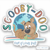 Puppy Scooby-Doo "One Groovy Pup" Sticker (Voorkant)
