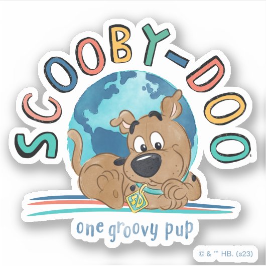Puppy Scooby-Doo "One Groovy Pup" Sticker (Voorkant)