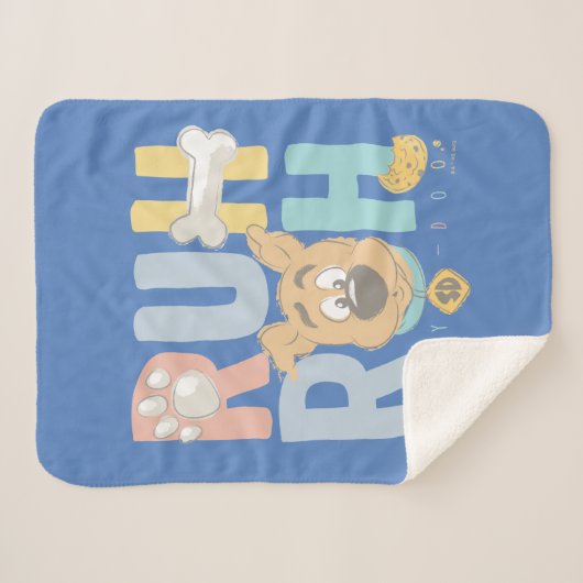 Puppy Scooby-Doo "Ruh Roh" Sherpa Deken (Voorkant (horizontaal))