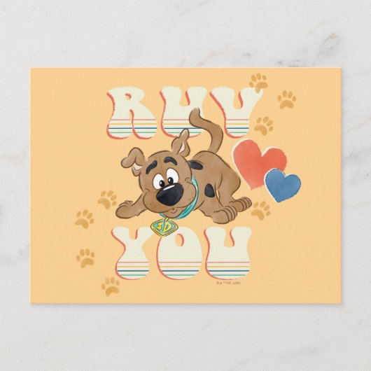 Puppy Scooby-Doo "Ruv you" Briefkaart (Voorkant)