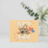 Puppy Scooby-Doo "Ruv you" Briefkaart (Staand voorkant)