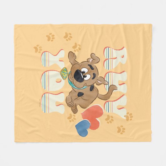 Puppy Scooby-Doo "Ruv you" Fleece Deken (Voorkant (Horizontaal))