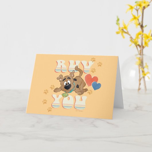 Puppy Scooby-Doo "Ruv you" Kaart (Gele Bloem)