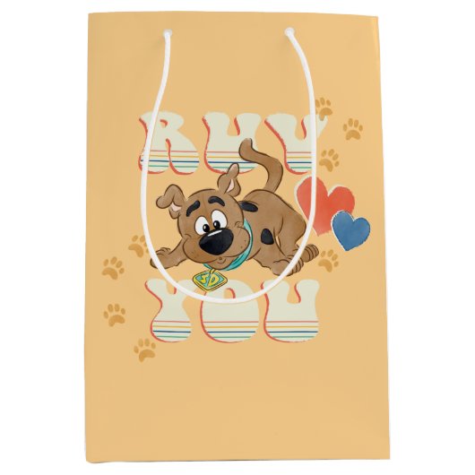 Puppy Scooby-Doo "Ruv you" Medium Cadeauzakje (Voorkant)
