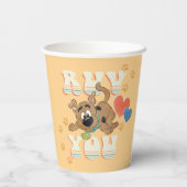 Puppy Scooby-Doo "Ruv you" Papieren Bekers (Achterkant)