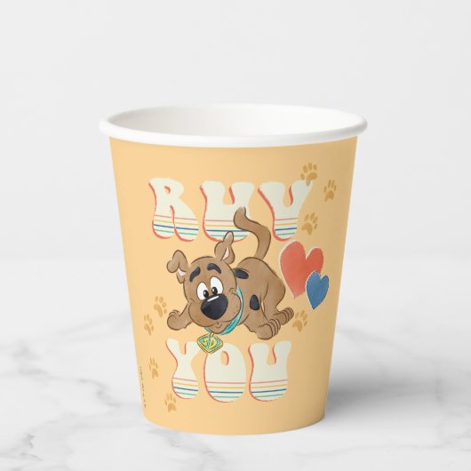 Puppy Scooby-Doo "Ruv you" Papieren Bekers (Voorkant)
