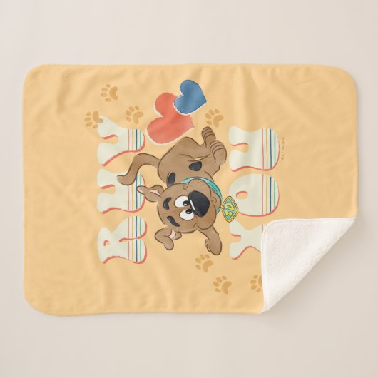Puppy Scooby-Doo "Ruv you" Sherpa Deken (Voorkant (horizontaal))