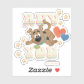 Puppy Scooby-Doo "Ruv you" Sticker (Vel)