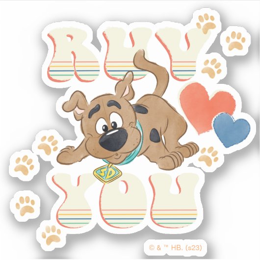 Puppy Scooby-Doo "Ruv you" Sticker (Voorkant)