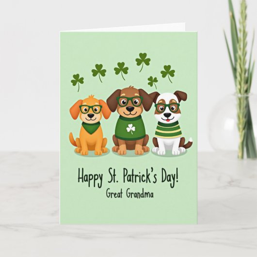 Puppy Shamrock Gestreepte Top Kaart (Voorkant)