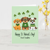 Puppy Shamrock Gestreepte Top Kaart (Gele Bloem)