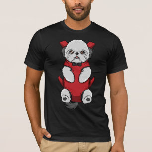 Puppy Shih Tzu Red Carrier T-shirt Mannen