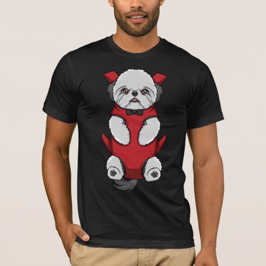 Puppy Shih Tzu Red Carrier T-shirt Mannen (Voorkant)