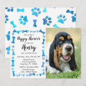 Puppy Shower - Blue Boy Pet - Dog Birthday Puppy Kaart (Voorkant / Achterkant)