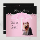 Puppy Shower Cute Dog Roze 2 Kaart (Voorkant / Achterkant)