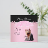 Puppy Shower Cute Dog Roze 2 Kaart (Staand voorkant)