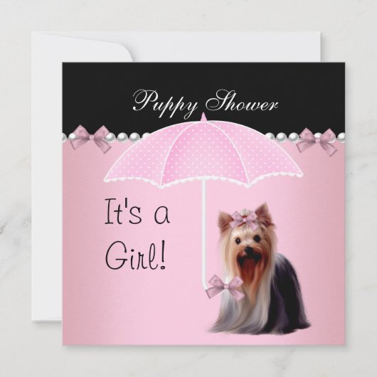 Puppy Shower Cute Dog Roze 2 Kaart (Voorkant)