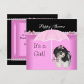 Puppy Shower Cute Dog Roze Kaart (Voorkant / Achterkant)