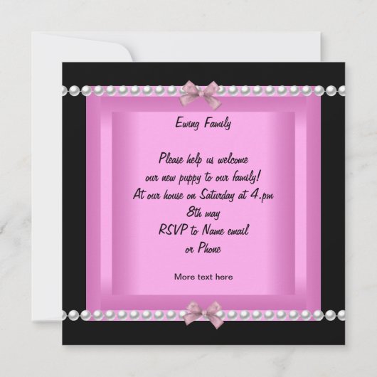 Puppy Shower Cute Dog Roze Kaart (Achterkant)