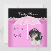 Puppy Shower Cute Dog Roze Kaart (Voorkant)