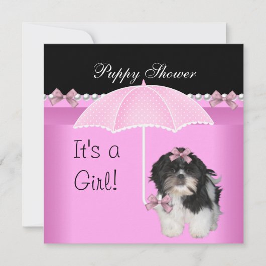 Puppy Shower Cute Dog Roze Kaart (Voorkant)