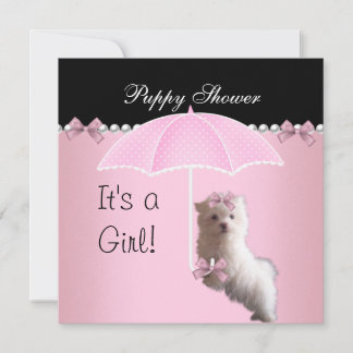 Puppy Shower Cute Dog Roze Kaart