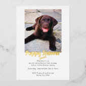 Puppy Shower Cute Personalized Dog Adoption Folie Uitnodiging (Voorkant)