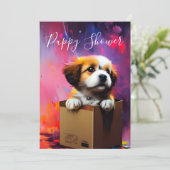 Puppy Shower Cute Personalized Dog Adoption Kaart (Staand voorkant)