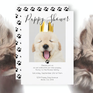 Puppy Shower Cute Personalized Dog Adoption Kaart