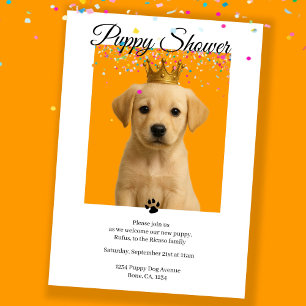 Puppy Shower Cute Personalized Dog Adoption Kaart