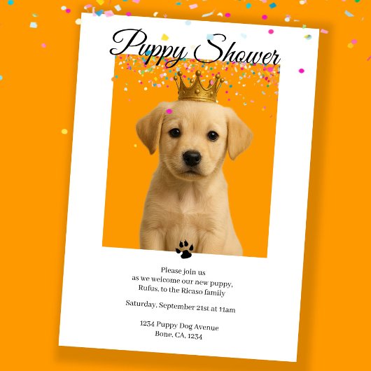 Puppy Shower Cute Personalized Dog Adoption Kaart