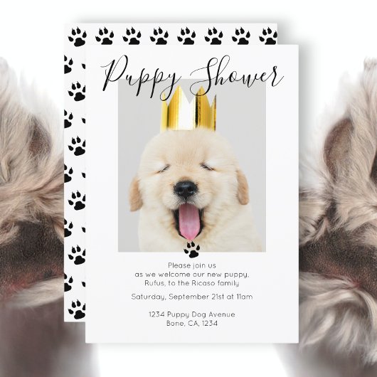Puppy Shower Cute Personalized Dog Adoption Kaart