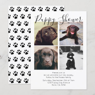Puppy Shower Cute Personalized Dog Adoption Kaart