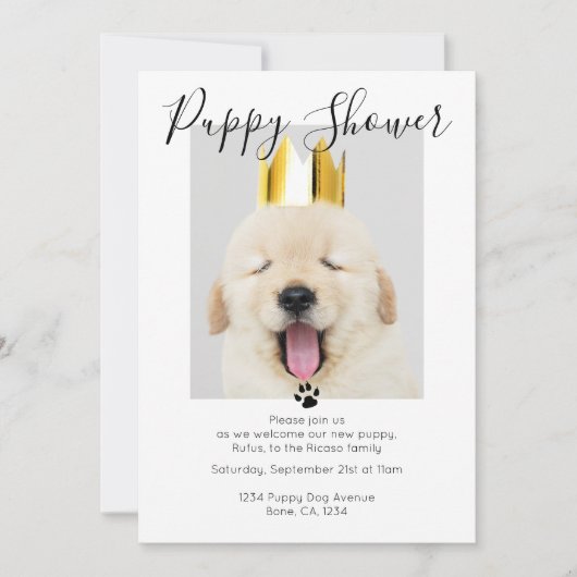 Puppy Shower Cute Personalized Dog Adoption Kaart (Voorkant)