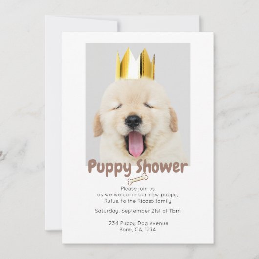 Puppy Shower Kaart (Voorkant)