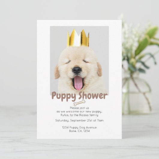 Puppy Shower Kaart (Staand voorkant)