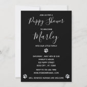 Puppy Shower Party - Black Elegant modern nieuw pa Kaart (Achterkant)